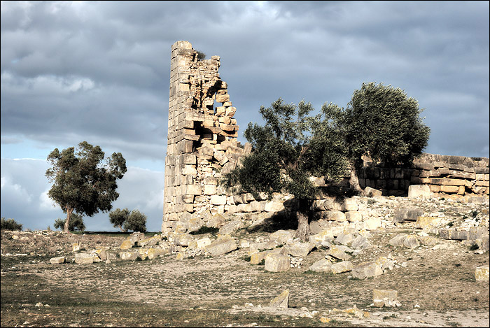 Ruine d'un mur d'enceinte de Dougga